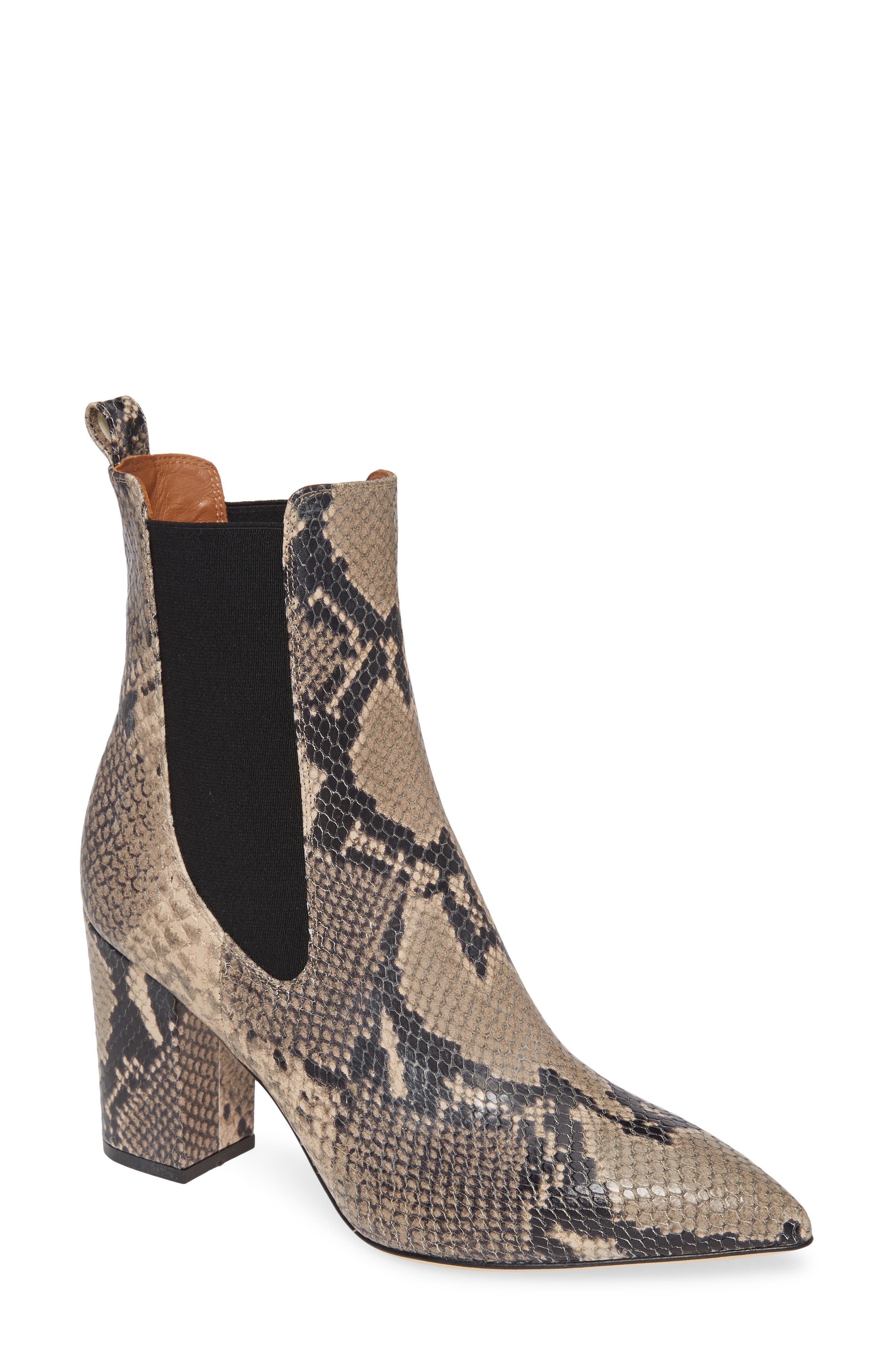 Paris Texas Python Print Block Heel Bootie (Women) | Nordstrom