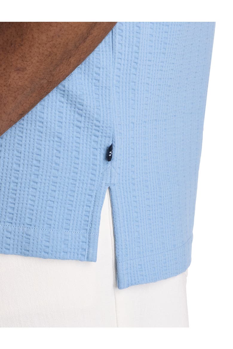 Big & Tall Button-Down Seersucker Polo Shirt, Alternate, color, ALLURE