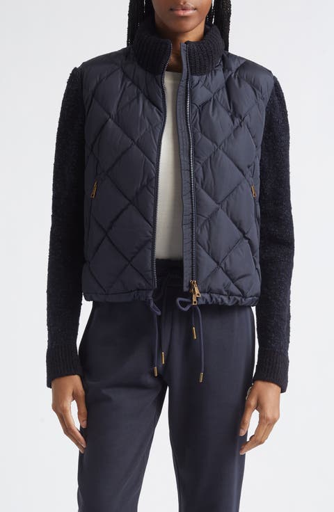 Chenille Sleeve Quilted Down Jacket