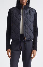 Moncler Chenille Sleeve Quilted Down Jacket