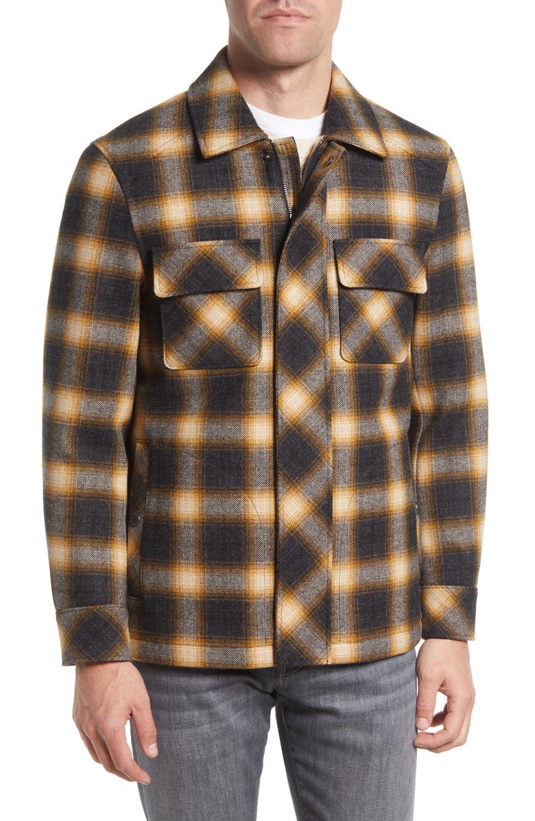 Pendleton Boulder Plaid Water Resistant Wool Blend Shirt Jacket, Alternate, color, 