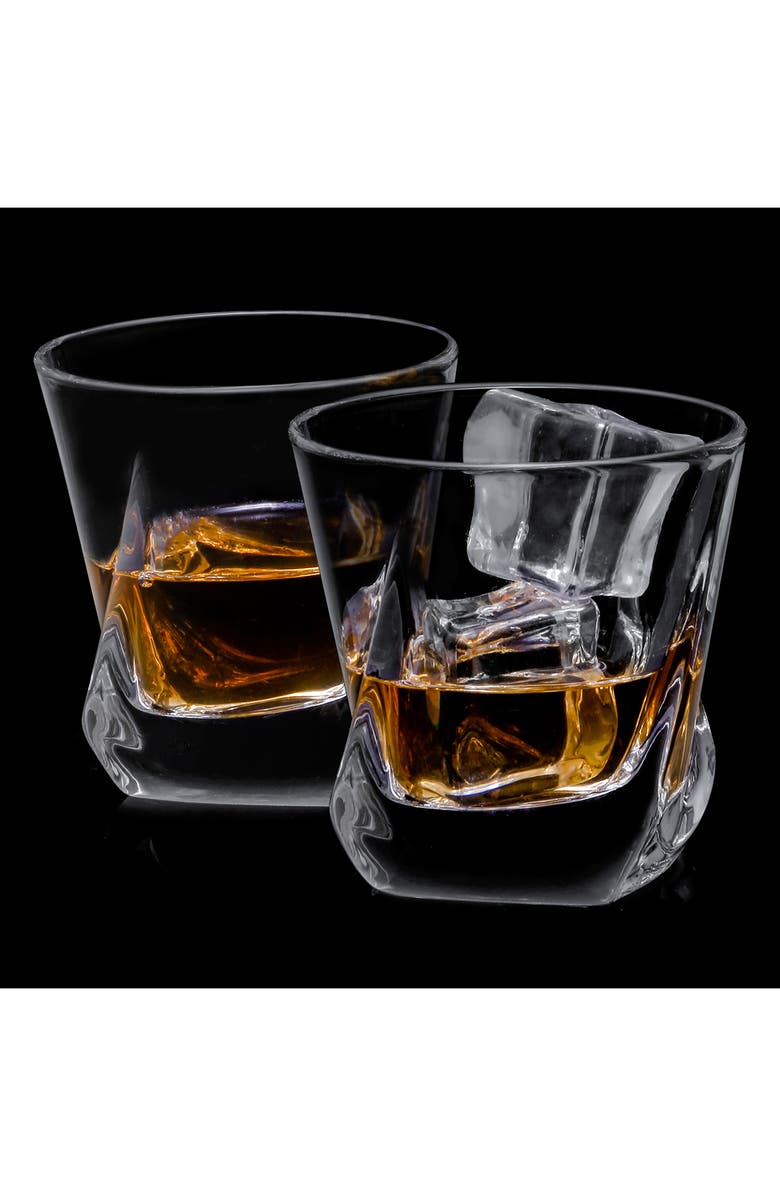 JoyJolt Aurora Double Old Fashioned Glass - Set of 4, Alternate, color, Clear