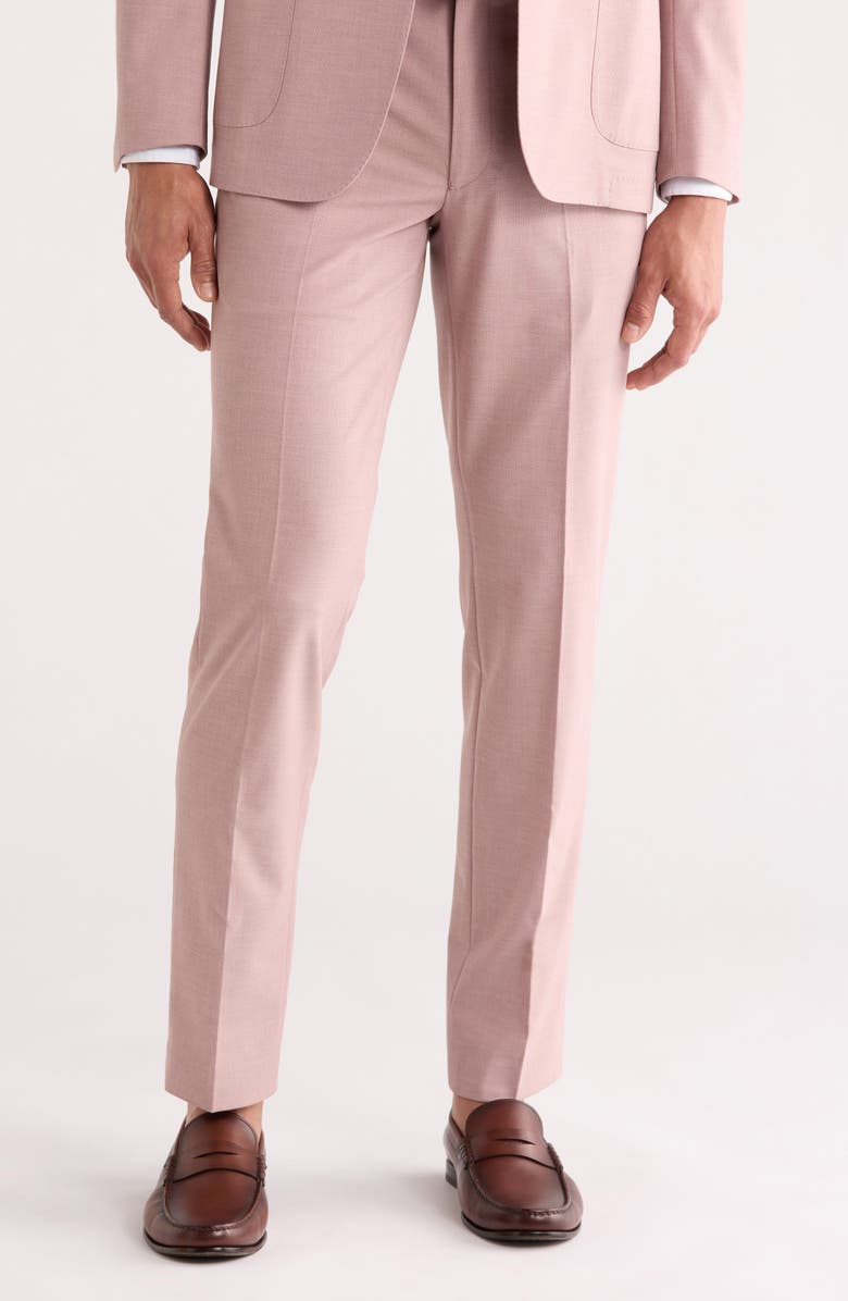 Calvin Klein Slim Fit Stretch Suit Pants, Main, color, Pink