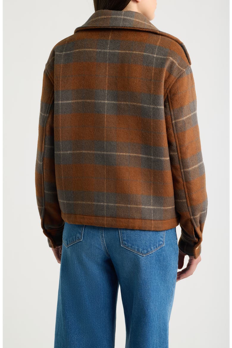 Plaid Bomber Jacket, Alternate, color, ORANGE PLAID