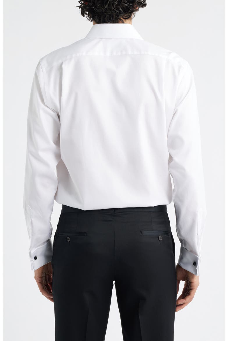 Trim Fit Non-Iron White Textured Cotton Tuxedo Shirt, Alternate, color, WHITE STEVEN TEXTURE