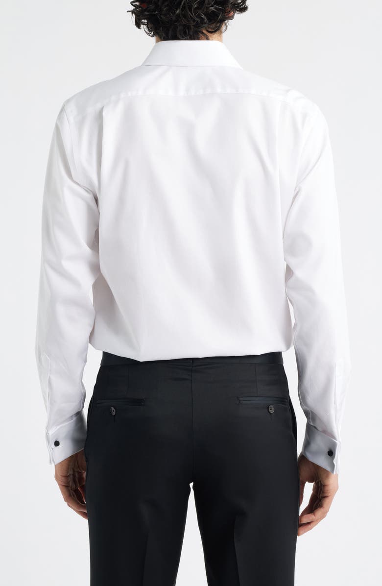 Nordstrom Trim Fit Non-Iron White Textured Cotton Tuxedo Shirt, Alternate, color, White Steven Texture