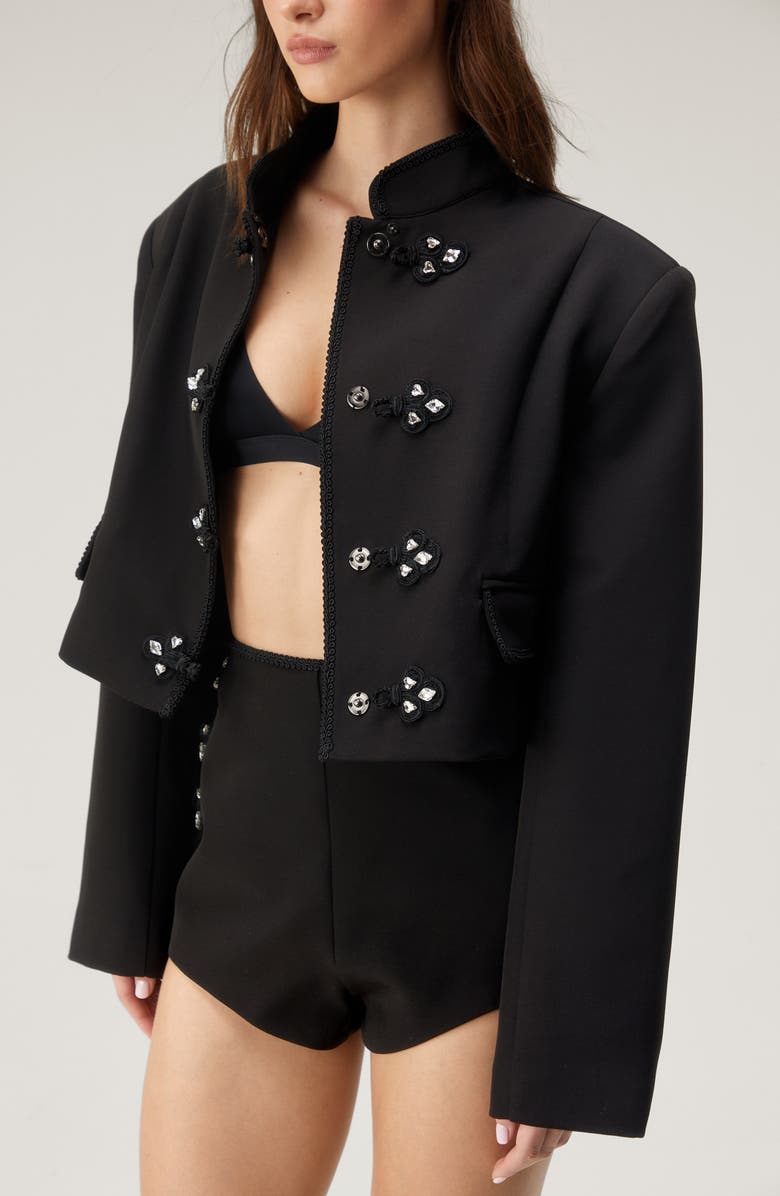 NASTY GAL Embellished Crop Jacket, Alternate, color, 