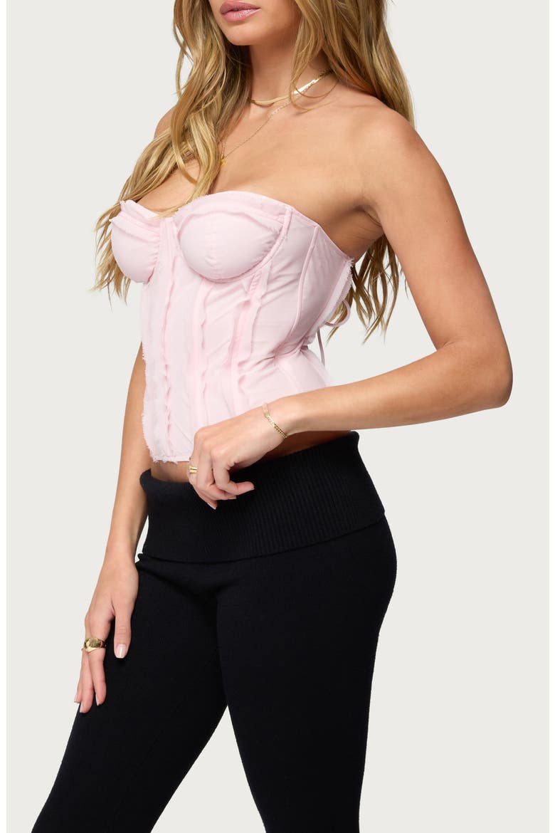 Naliah Raw Edge Underwire Crop Top, Alternate, color, LIGHT-PINK