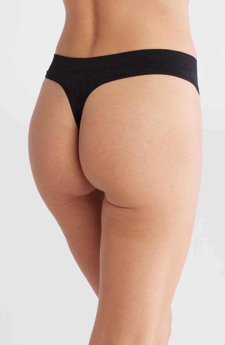 Nordstrom 5-Pack Everyday Seamless Thongs, Alternate, color, Black