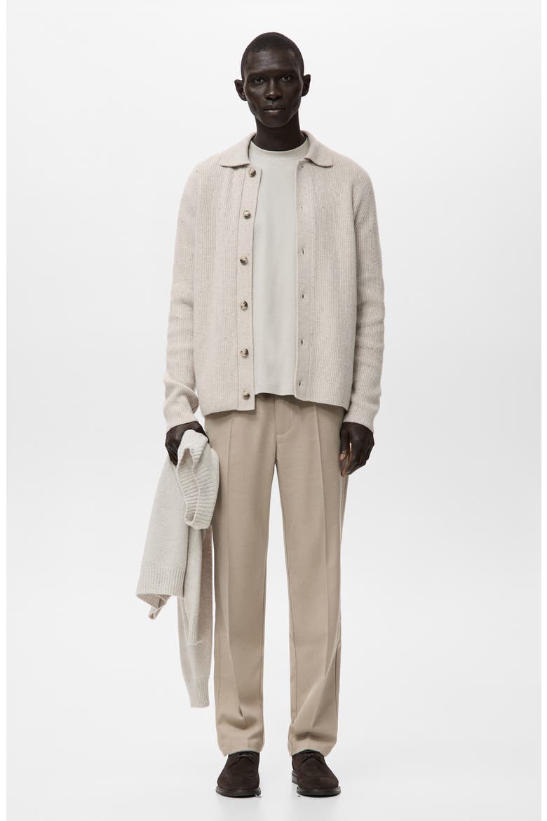 Rib Collar Cardigan, Alternate, color, LIGHT/ PASTEL GREY
