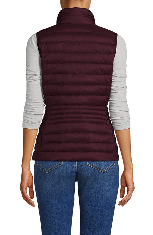 Lands' End Wanderweight Packable Ultralight Down Vest In Burgundy
