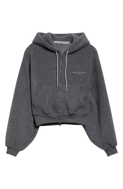 Shrunken Zip Fleece Hoodie