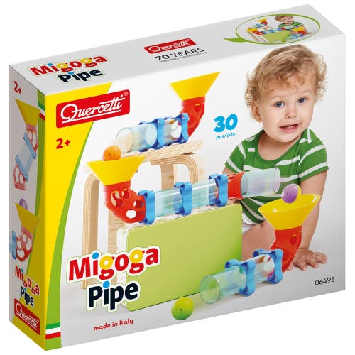 Quercetti Migoga Pipe 30Pc Marble Run Toy in Multicolored  product