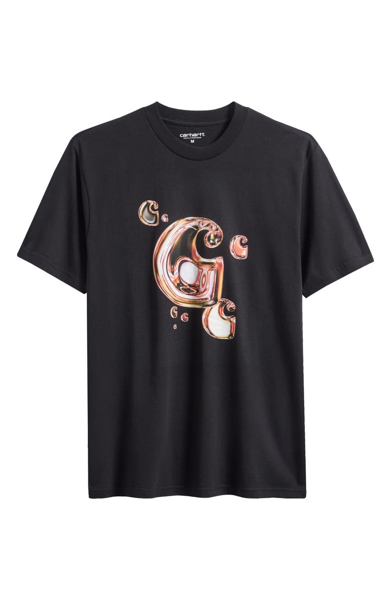 Carhartt Work In Progress Solar Chrome C-Logo Organic Cotton Graphic T-Shirt, Alternate, color, Black