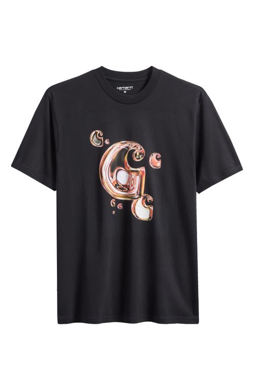 Carhartt Work In Progress Solar Chrome C-logo Organic Cotton Graphic T-shirt In Black