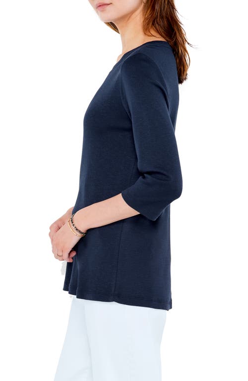 Nzt By Nic+zoe Boatneck T-shirt In Blue