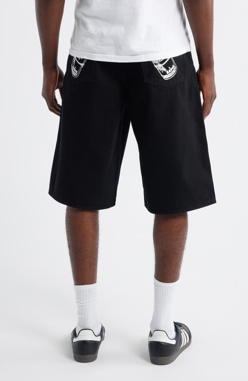 Icecream Ice Cream Running Dog Denim Shorts In Black