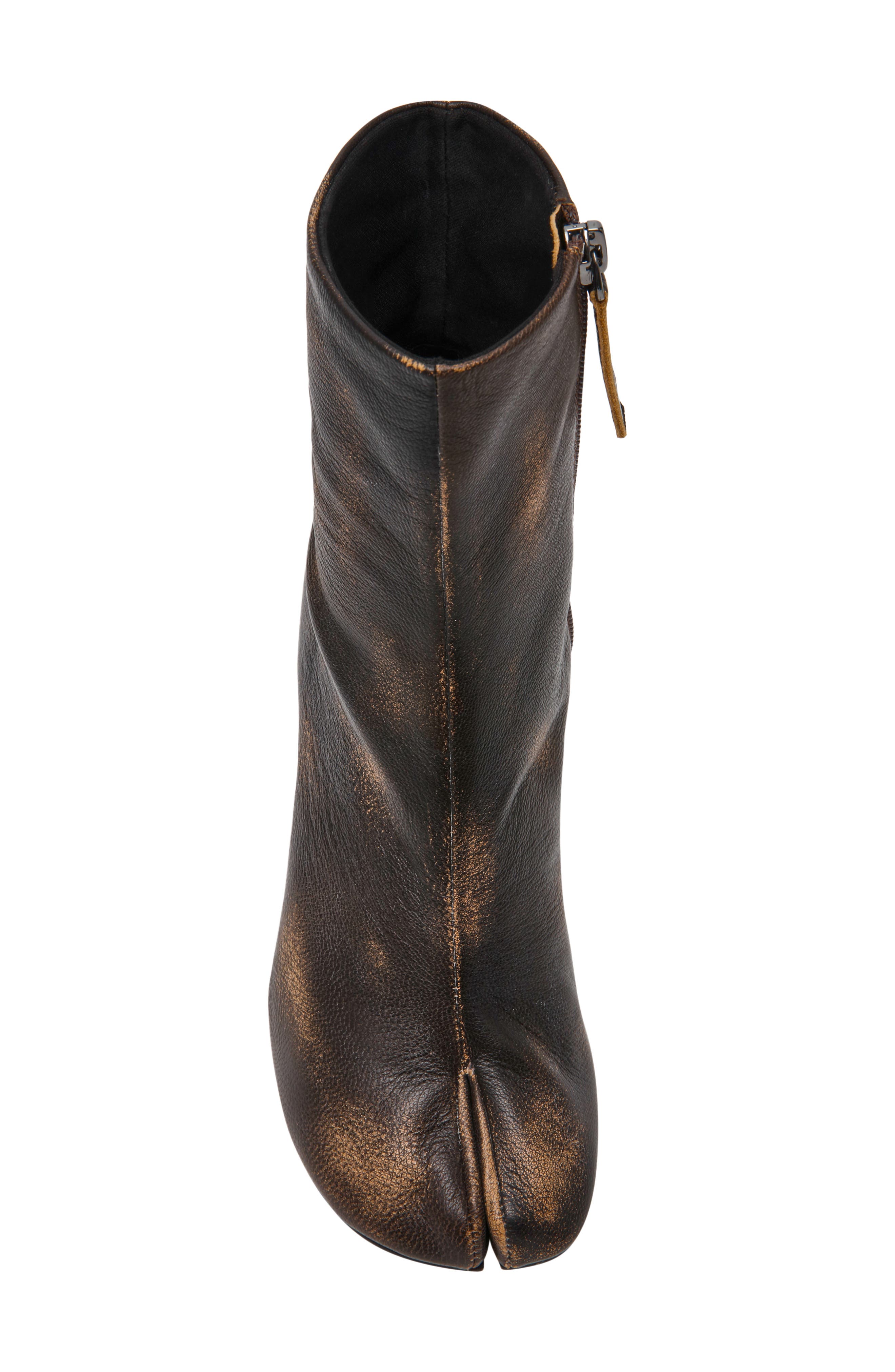 Caro Split Toe Bootie, Alternate, color, BROWN DISTRESSED
