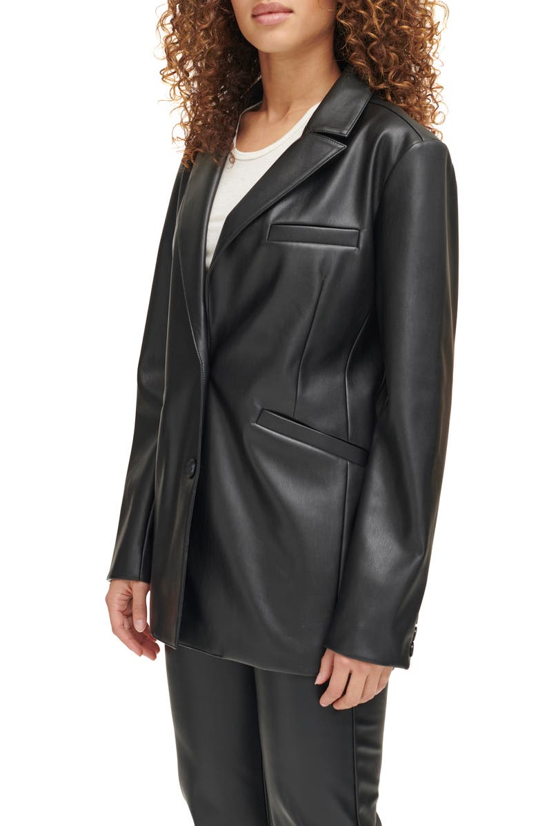 Levi's Faux Leather Blazer, Alternate, color, Black