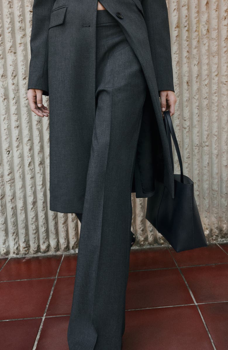 MANGO Flare Leg Suit Pants, Alternate, color, Grey