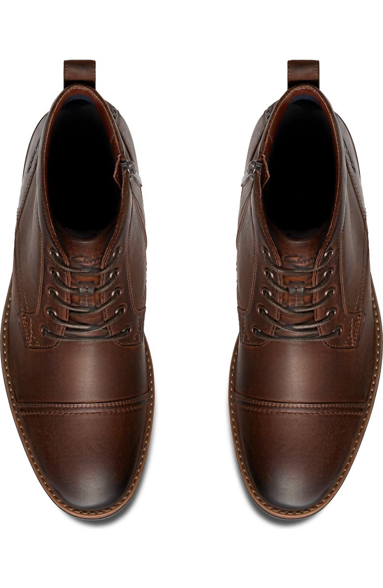 Clarks<sup>®</sup> Emmet Side Zip Lace-Up Boot, Alternate, color, Brown Distressed