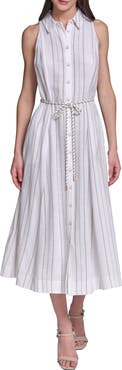 KARL LAGERFELD Striped Midi Shirtdress