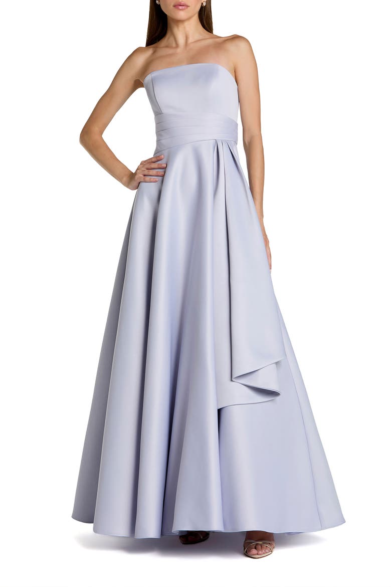Satin Strapless A Line Ballgown, Main, color, Periwinkle
