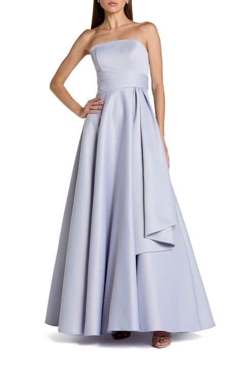 Satin Strapless A Line Ballgown