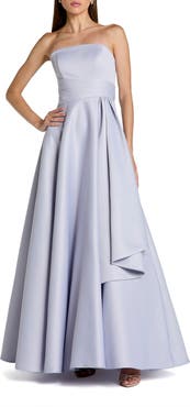 Mac Duggal Satin Strapless A Line Ballgown