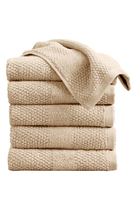 Cotton Textured Weave 6-Piece Hand Towel Set