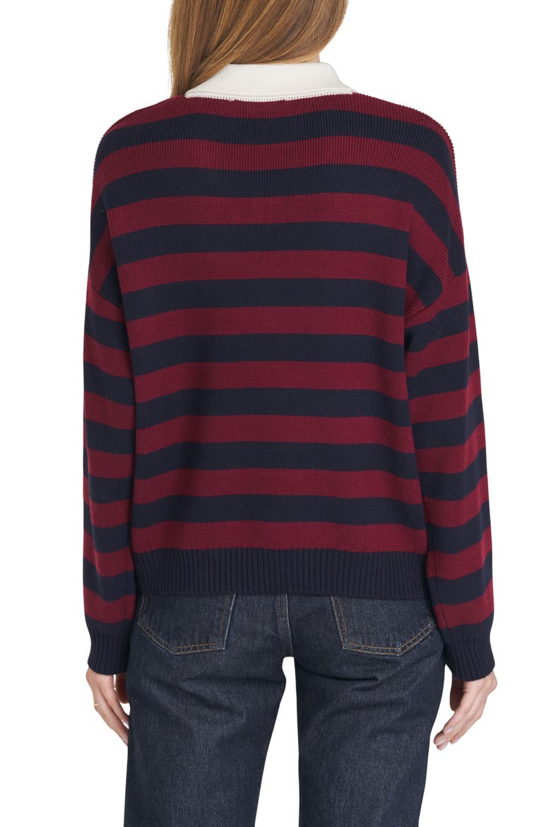 Logan Stripe Polo Sweater, Alternate, color, NAVY STRIPE