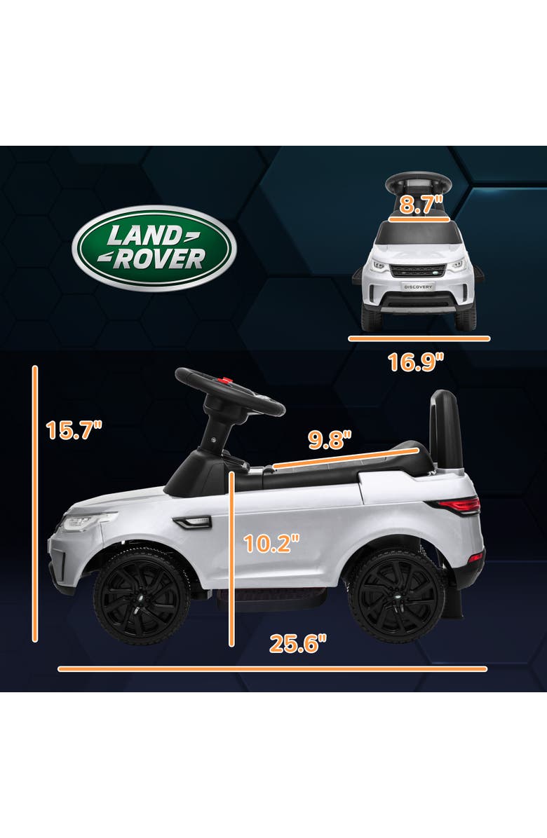 Qaba Land Rover 6V 2-in-1 Kids Ride on Car with Lights, Music, Alternate, color, White