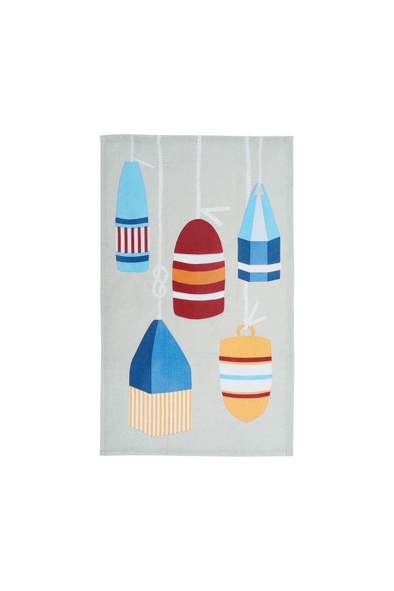 Nautical Buoy & Oars Design Potholder Dishtowel & Spoon Gift Set, Alternate, color, Blue