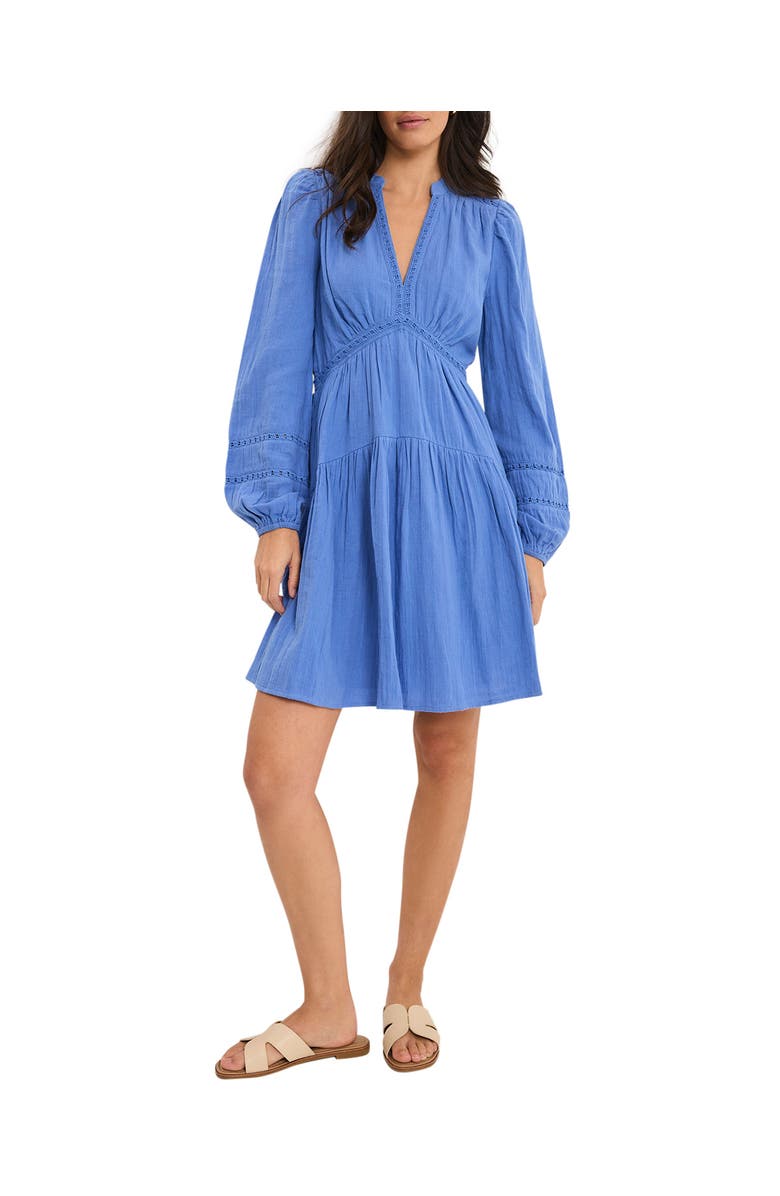 MINT VELVET Cotton Cheesecloth Mini Dress, Main, color, Blue