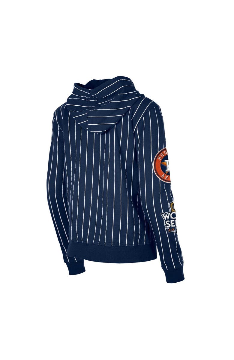 New Era Women's New Era Navy Houston Astros Pinstripe Tri-Blend Full-Zip Hoodie Jacket, Alternate, color, Navy