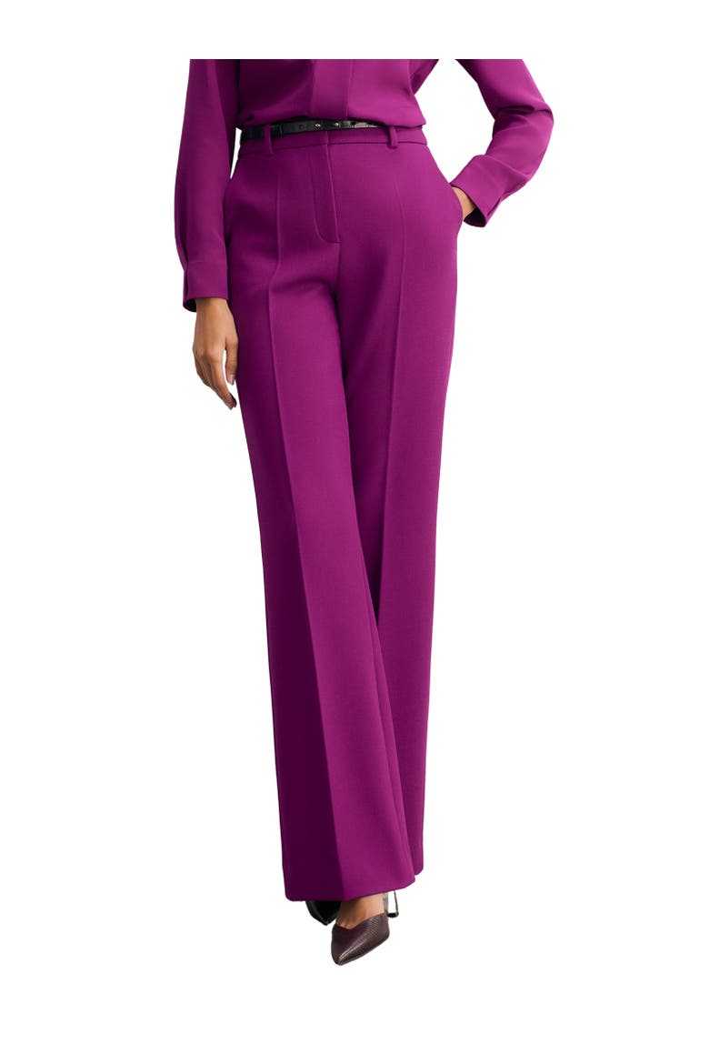 Alzira Sculpt Crepe Pants, Main, color, Purple