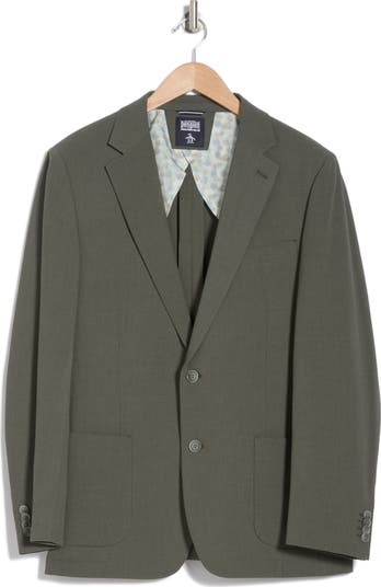 Slim Fit Solid Cotton Blend Textured Blazer