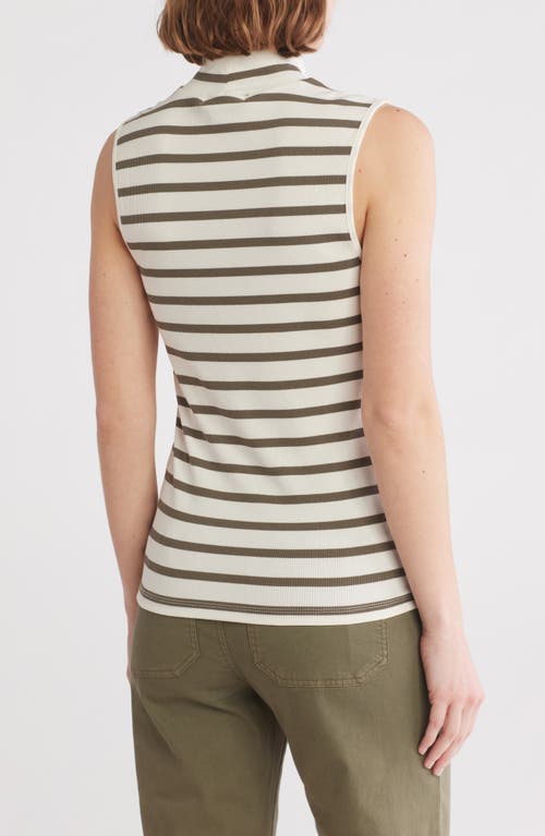Sanctuary Essential Sleeveless Mock Neck Knit Top In Milk Willow