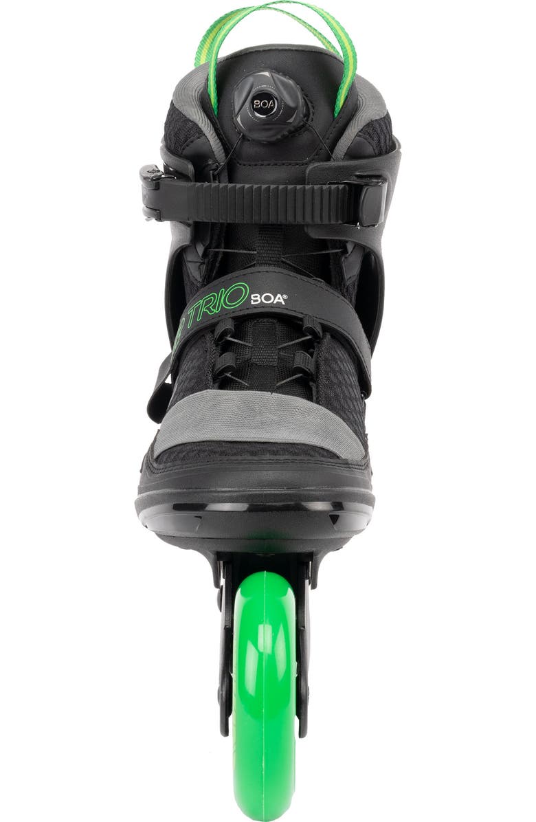 K2 Trio LT 100 BOA Mens Inline Skates, Alternate, color, Black/Green