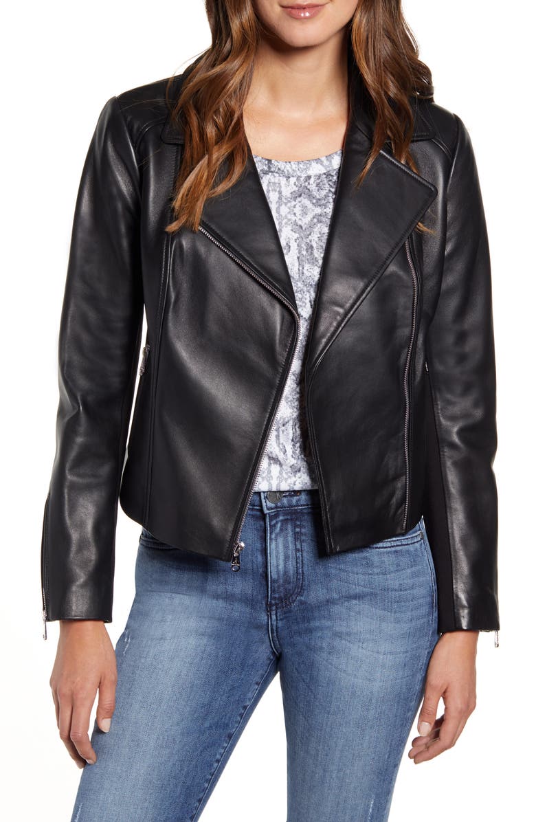 Sam Edelman Leather Moto Jacket, Main, color,