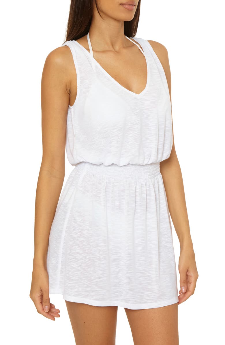 Becca Breezy Basics Cover-Up Mini Sundress, Alternate, color, White