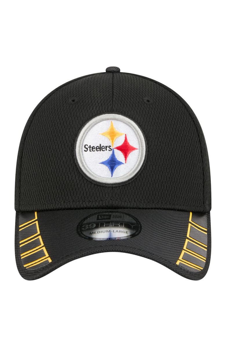 New Era Men's New Era Black Pittsburgh Steelers Visor Hit 39THIRTY Flex Hat, Alternate, color, 