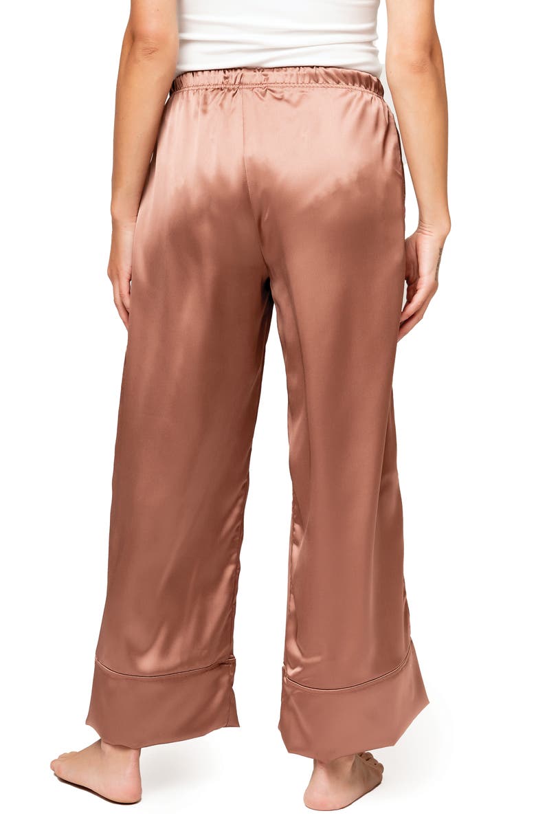 GIBSONLOOK Luxe Lounge Silky Satin Sleep Pants, Alternate, color, Rosewood