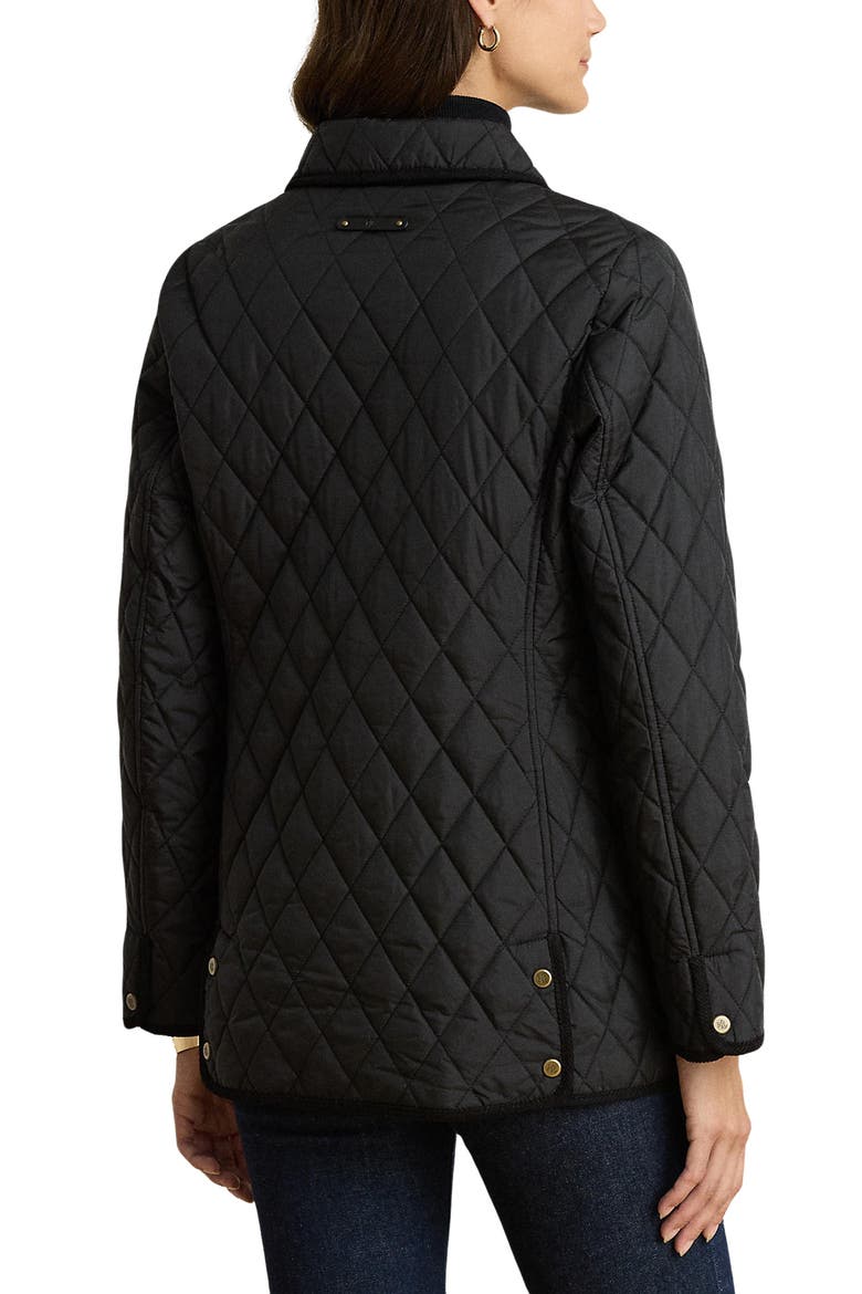 Butterpile Crest Quilted Jacket, Alternate, color, BLACK