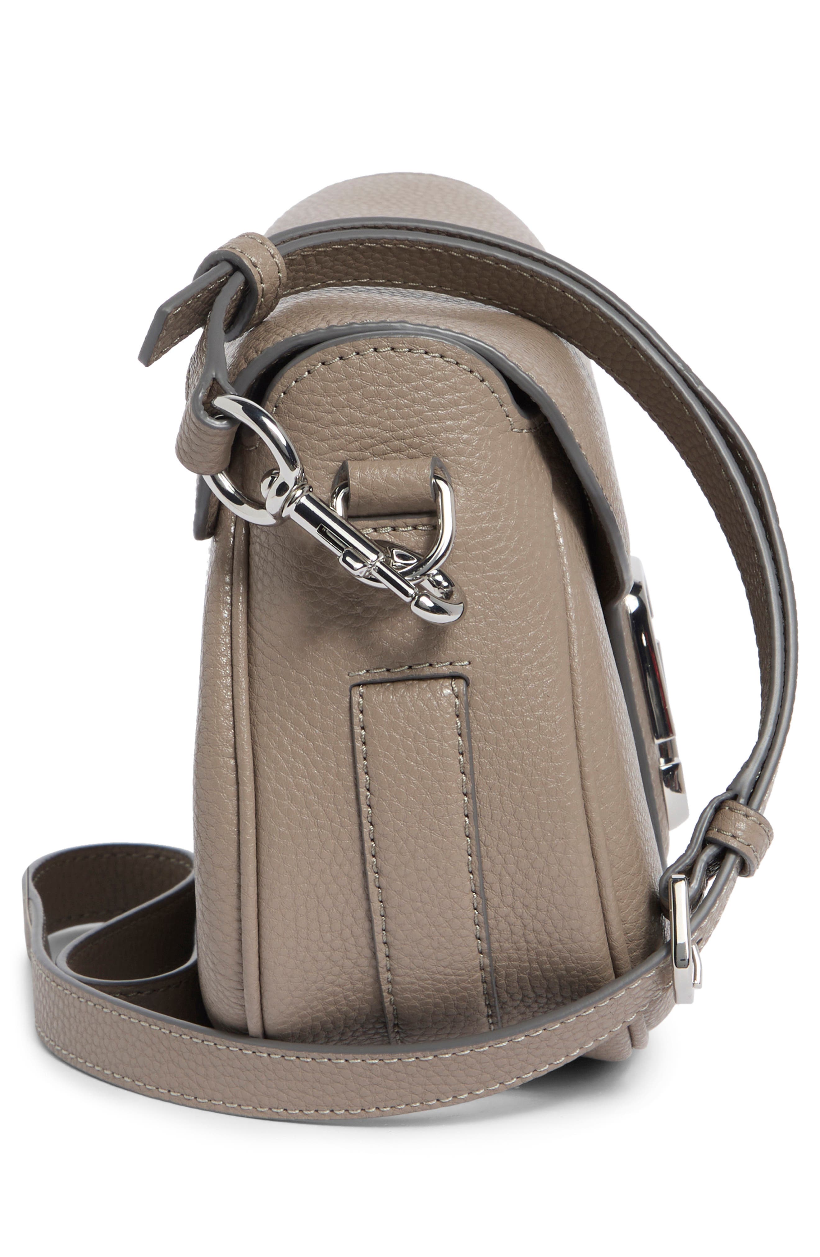 The Large Leather Saddle Bag, Alternate, color, CEMENT