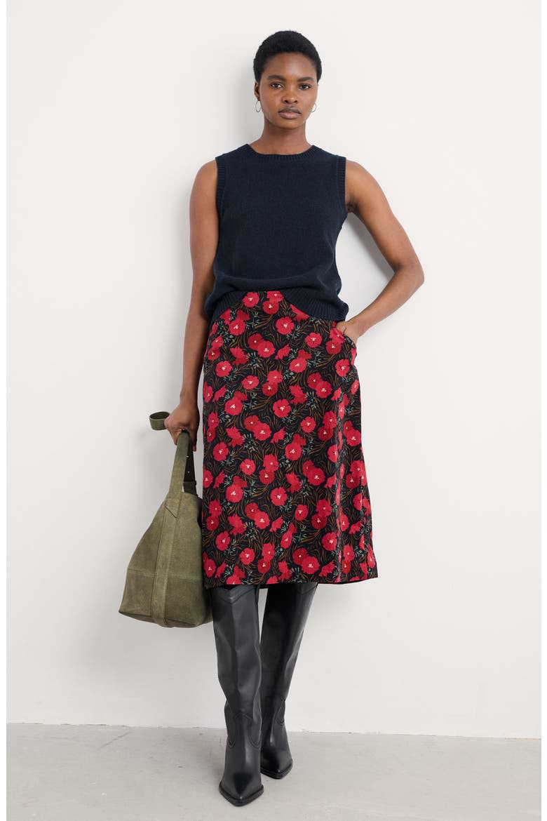 Forest View Organic Cotton Corduroy A-Line Skirt, Alternate, color, GRASS MEADOW MARITIME