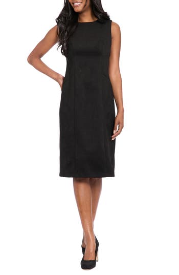 London Times Sleeveless Sheath Dress In Black