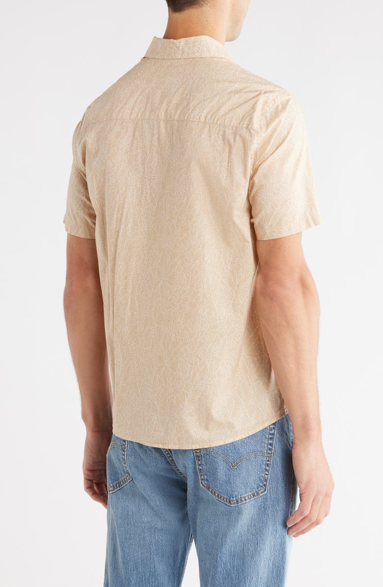 WESTZEROONE Carlos Short Sleeve Cotton Button-Up Shirt, Alternate, color, Tan