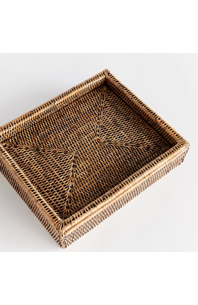 Napa Home & Garden Burma Rattan Lidded Letter Storage Decorative Tray, Alternate, color, Brown