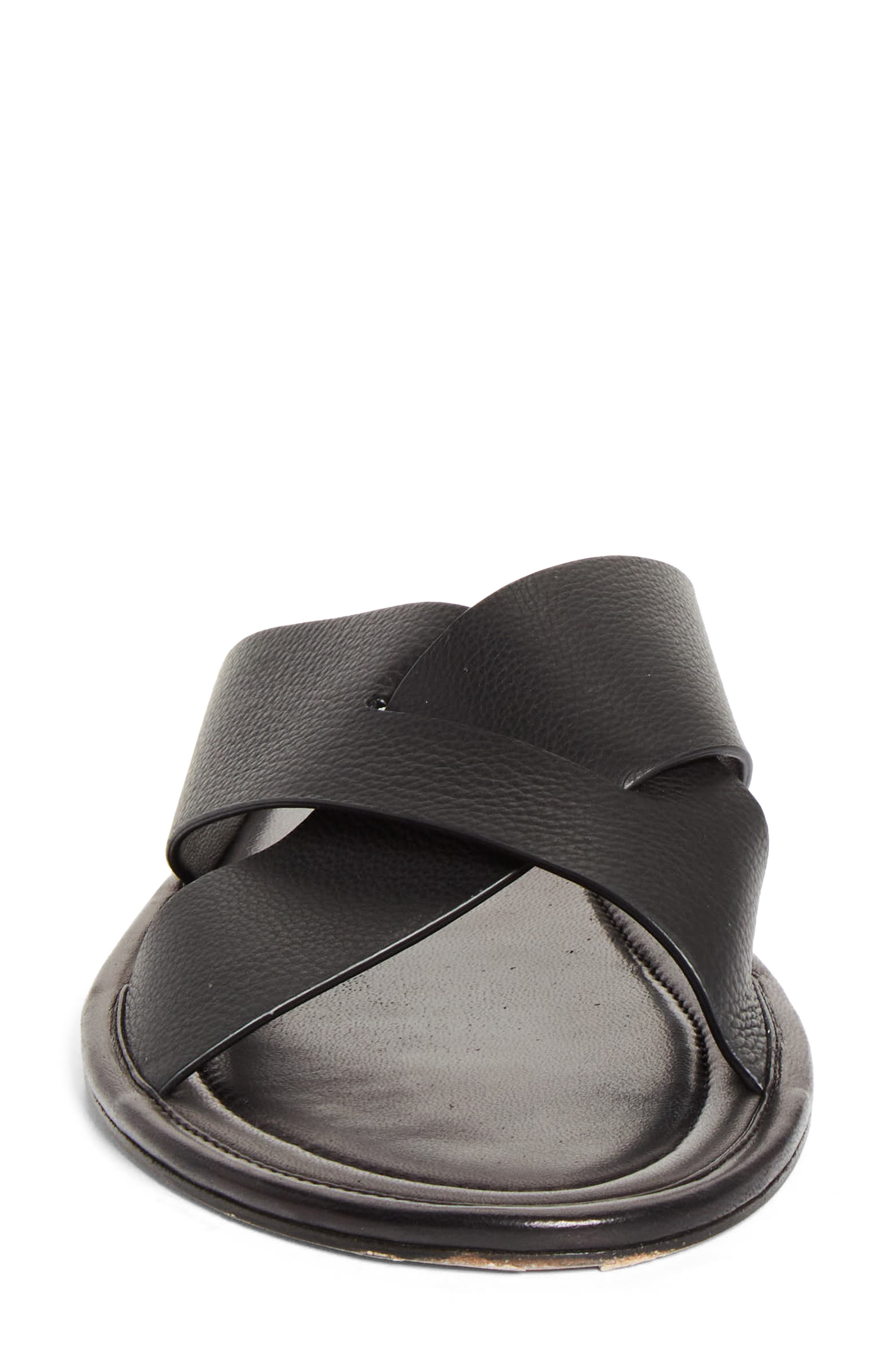 The Row Malick Crisscross Slide Sandal, Alternate, color, Black